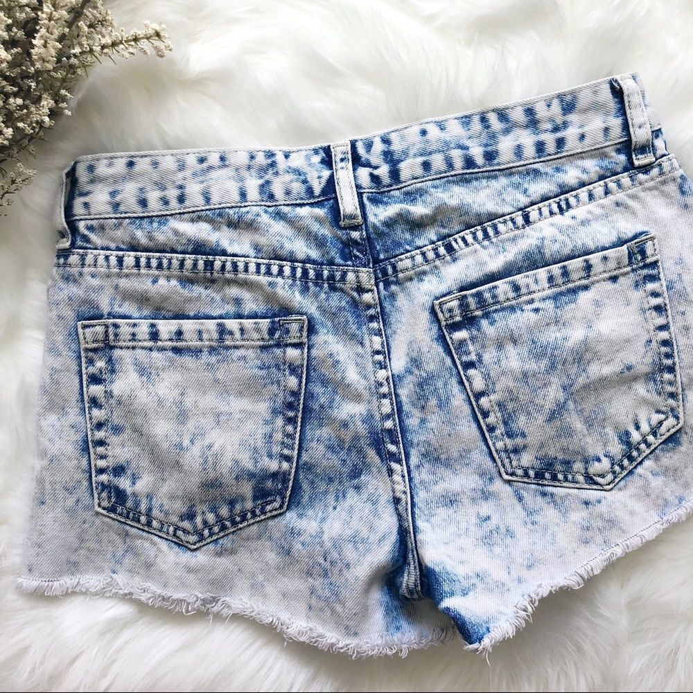 Acid Washed Distressed Shorts - Picture 2 of 4